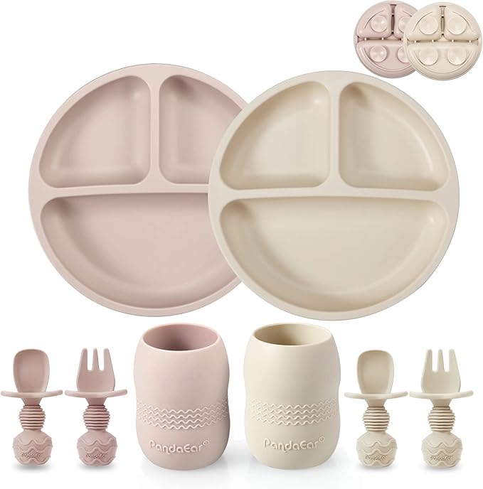 PandaEar Silicone Baby Feeding Set, 2 Pack by PandaEar