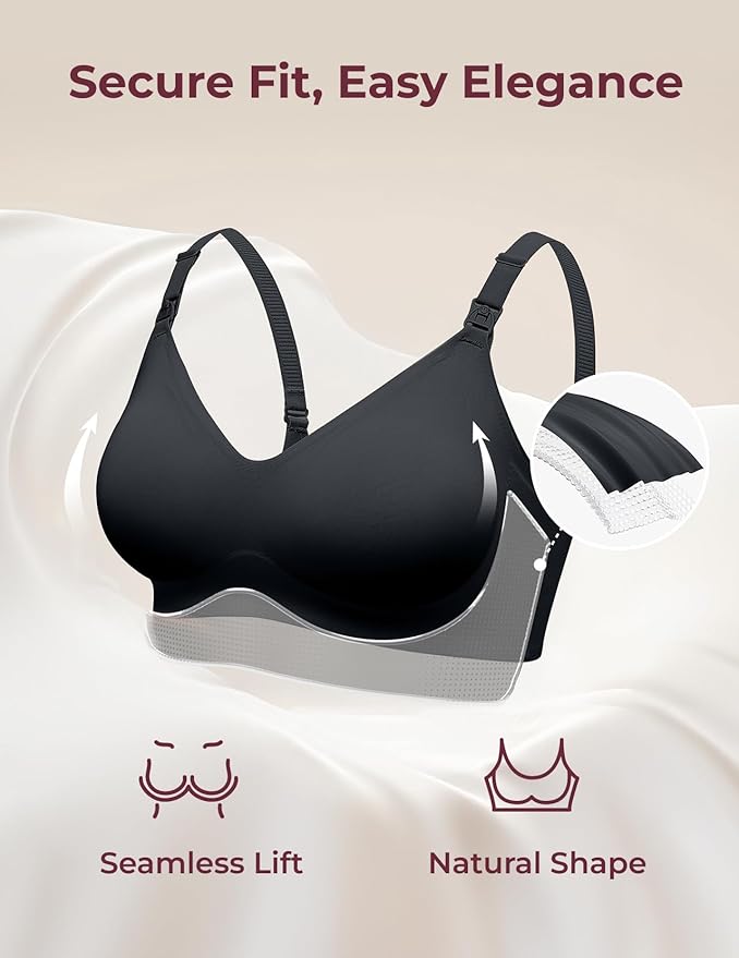 Momcozy Nursing Bras for Breastfeeding, YN21 Seamless Ultra Comfort Maternity - Image 3