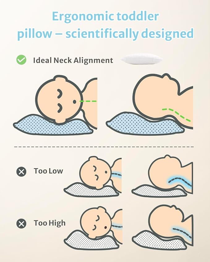 Babebay Toddler Pillow, 13X18 Soft Toddler Pillows - Image 4