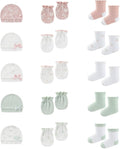 15 Pack Infant Hats Gloves Socks Unisex Baby Boy Girl Accessories Set Cotton by BABYSOLIS