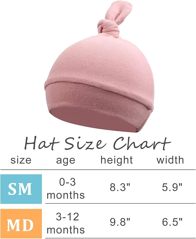 JANGANNSA Newborn Baby Hat Infant Baby Boys Beanie Top Knot Stretchy Hats - Image 6