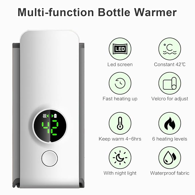 Portable Baby Bottle Warmer for Travel, Cordless Baby Bottle Warmer for - Image 2
