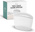Premium Platinum Silicone Reusable Food Storage Bag 2.1 Cup, Airtight Zip Lock by FIRGI-FirstGift