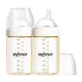 PPSU Natural Baby Bottle with Medium Flow Nipple, Anti-Colic, Wide Neck by Aynmer
