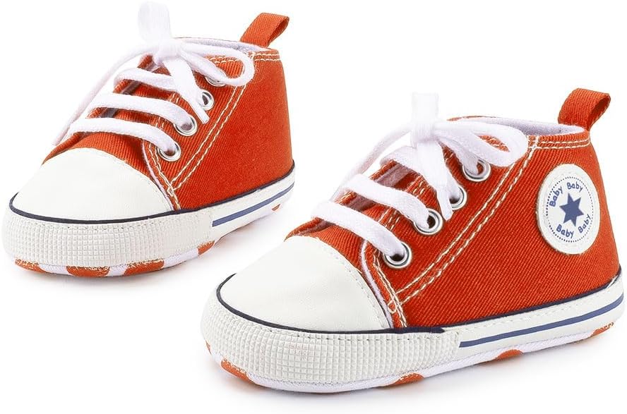 Meckior Baby Girls Boys Canvas Sneakers Soft Sole High-Top Ankle Infant First - Image 3