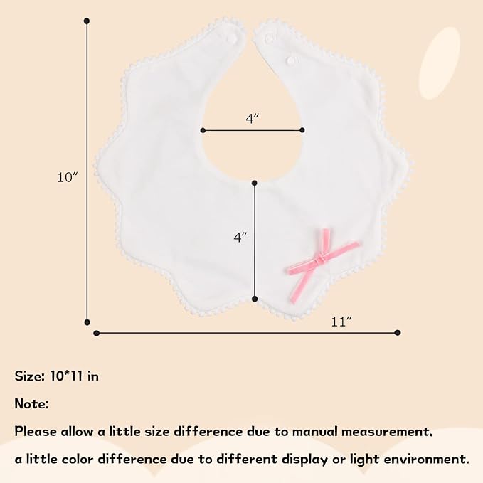 Bamery Baby Bandana Bibs White Cotton Drool Bibs - Image 5