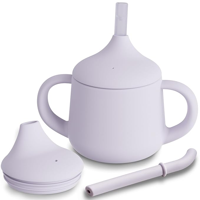 Moonkie Silicone Baby Sippy Cups | 3 Stages Training Cup Straw Cup by Moonkie