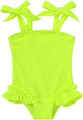Happy Town Toddler Swimsuit Girl Solid Color Stripe One-Piece Baby Bathing Suits by HappyTown