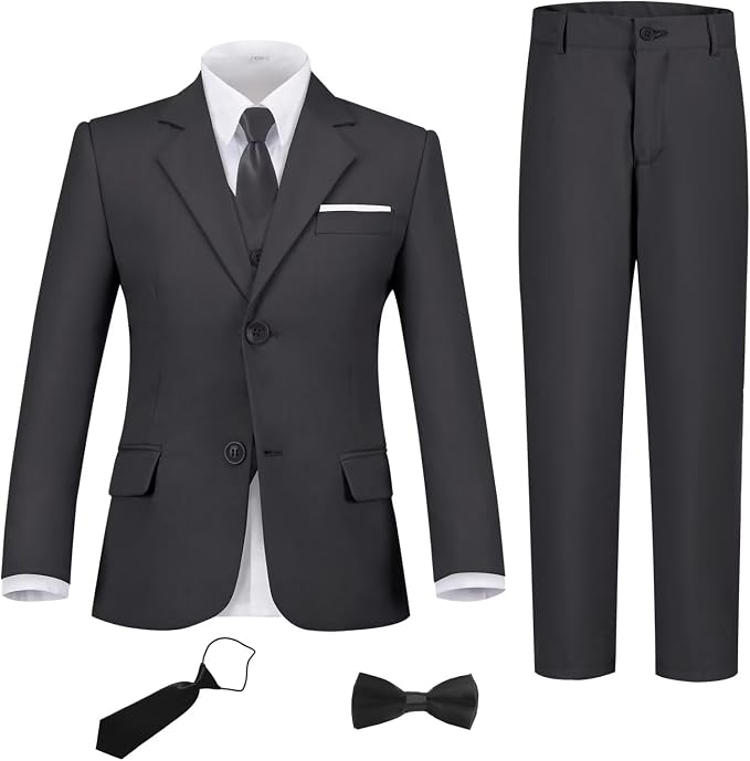 Boys Suit Set Slim Fit Kids Formal Suits Toddler Tuxedo Wedding Prom Classic by FxzpiodiMENSSUITS