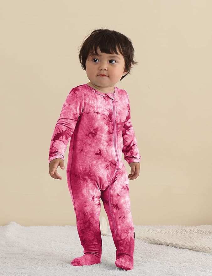 Jimonda Baby Girls Boys Footed Pajamas, Rayon From Bamboo, 2 Way Zipper Long - Image 7