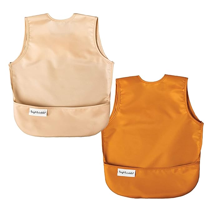 Tiny Twinkle Short Sleeve Apron Bibs by TinyTwinkle