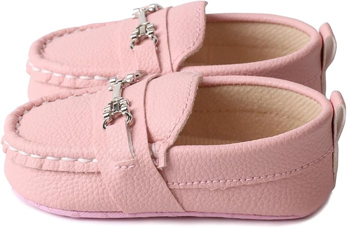 LONSOEN Baby Girls Boys Loafers Prewalker Dress Crib Shoes - Image 4
