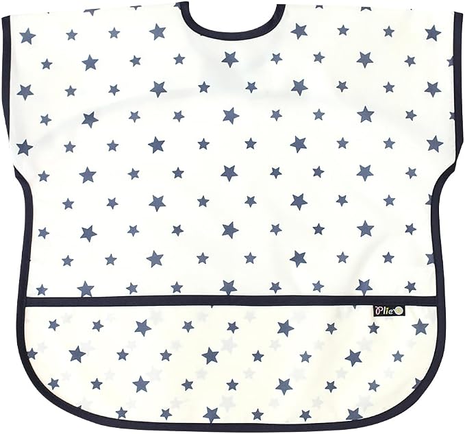 Short Sleeve Waterproof Bib for Toddlers – Feeding Apron for Mealtime, by Plie