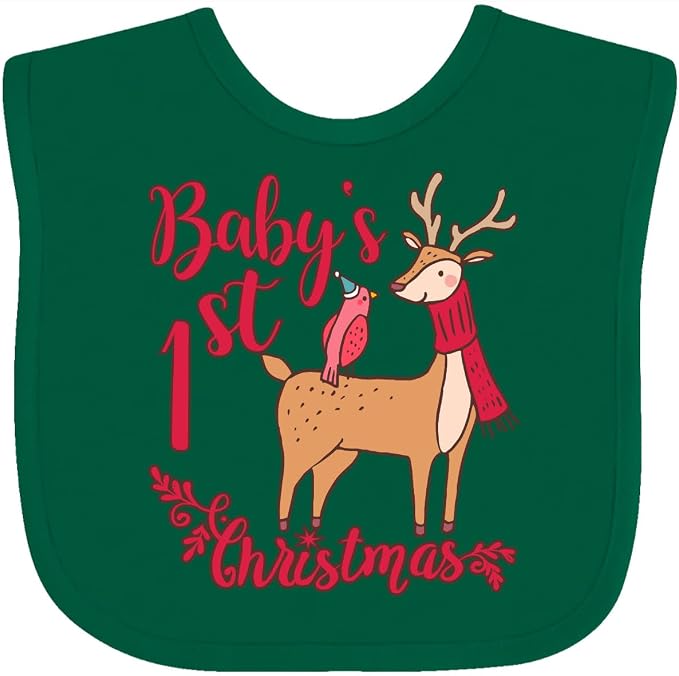 inktastic Baby's First Christmas Baby Bib by Inktastic
