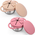 BUSOHA 2 Pack Stainless Steel Toddler Snack Cups - 9 OZ Spill-Proof Baby Snack by BUSOHA