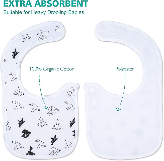Baby Bibs Soft and Absorbent Organic Cotton Bandana Drool Bibs Set - Image 8