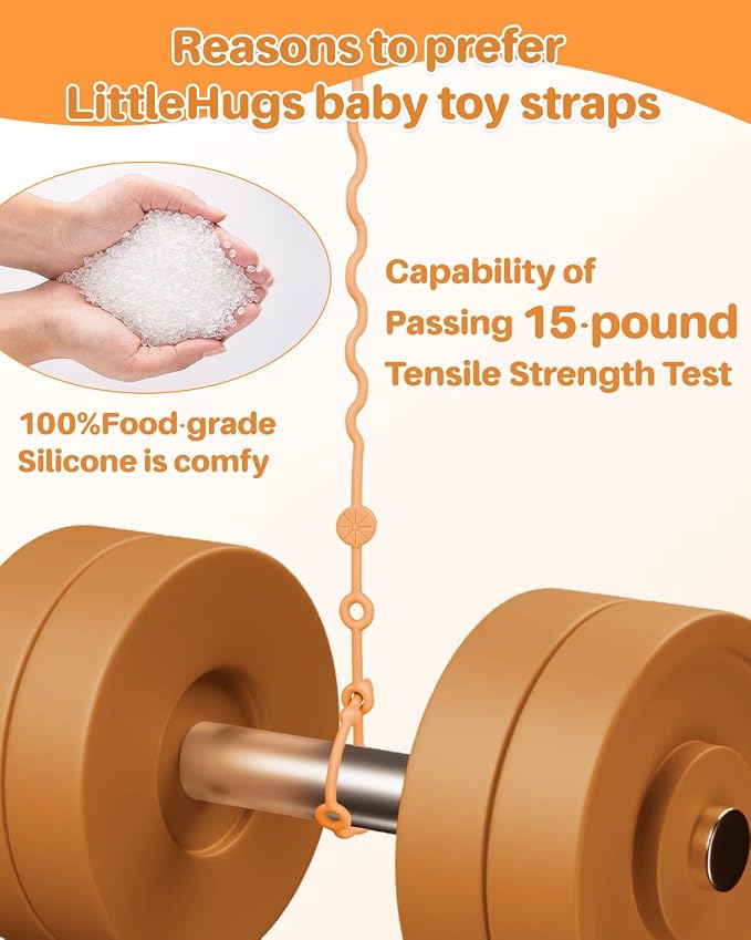 Toy Straps for Baby, Adjustable Toy Holder for Stroller Accessories, Silicone - Image 2