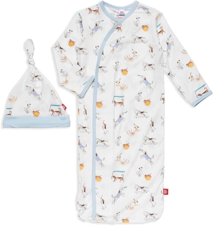 Magnetic Me Modal Newborn Sleeper Gown & Hat Set | Silky Soft Modal Fabric by magneticme