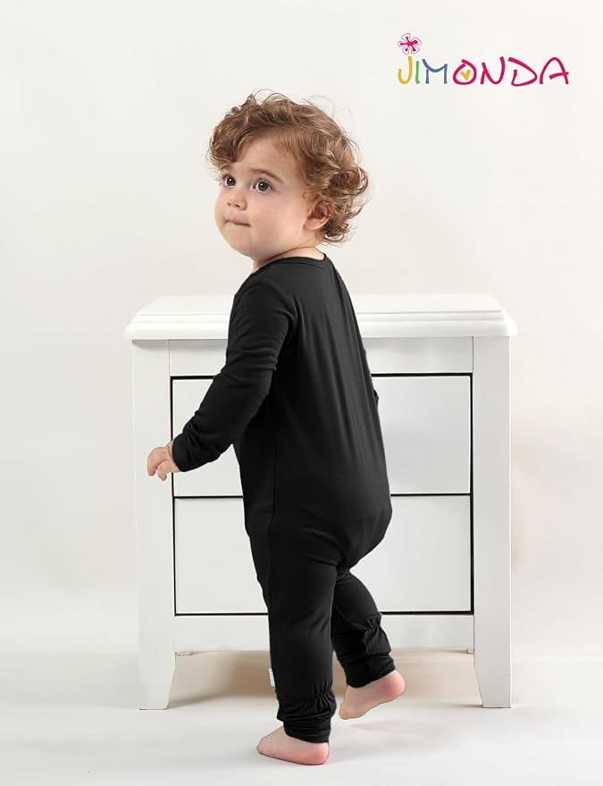 Jimonda Baby Footless Pajamas, Two Zip Closure Long Sleeve Romper, Infant - Image 5