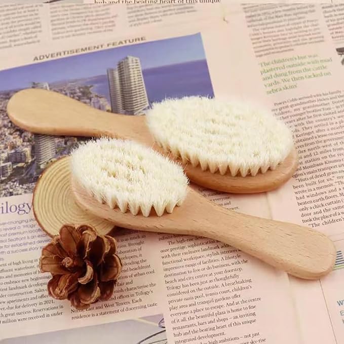 Wooden Handle And Super Soft Goat Hair, Soft Baby Brush - Image 5