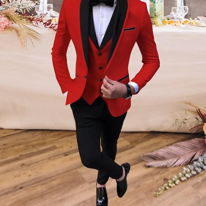 Boys Suit 3 Piece Ring Bearer Suit Kids Formal Jacket Vest Pants Suits Wedding - Image 6