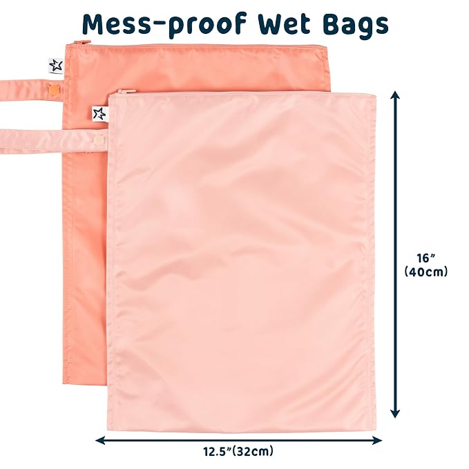 Tiny Twinkle Wet Dry Bag – 2 Pack Reusable Waterproof & Mess Proof Wet Bags - Image 4