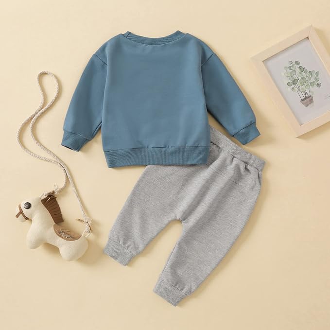 Toddler Baby Boy Clothes Solid Color Long Sleeve Crewneck Sweatshirt Top Casual - Image 7