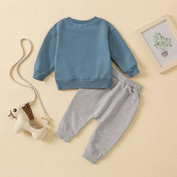 Toddler Baby Boy Clothes Solid Color Long Sleeve Crewneck Sweatshirt Top Casual - Image 7