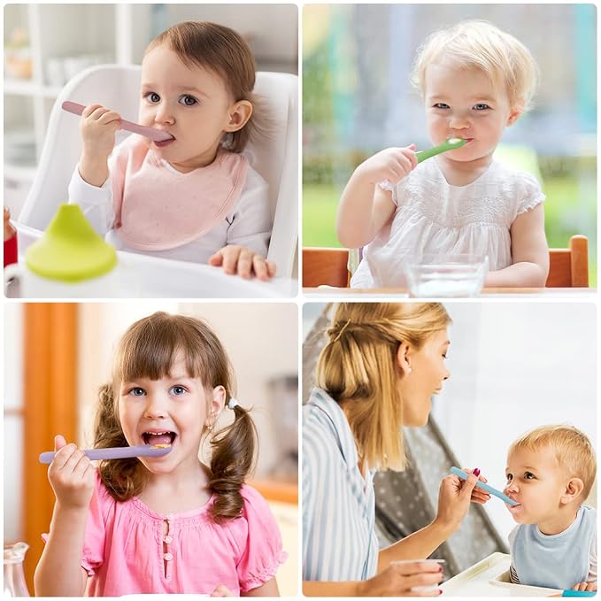 Vicloon Silicone Baby Feeding Spoons, Baby Led Weaning Feeding Supplies - Image 7