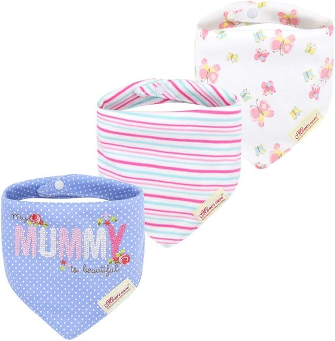 JN&LULU 3 Pack Newborn Baby Bibs Bandana Drool Bibs by JNLULU