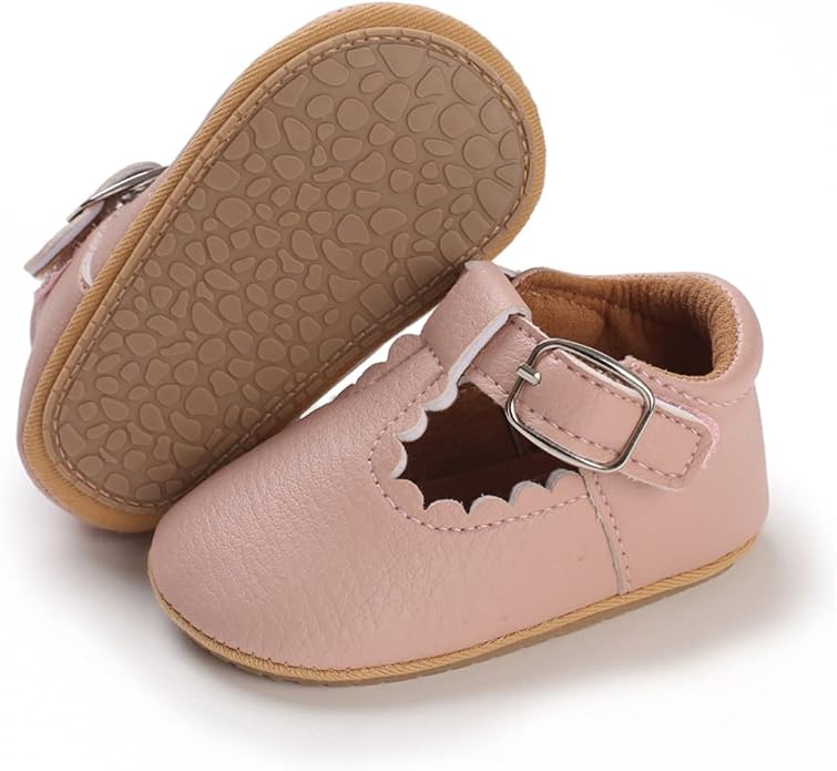 COSANKIM Baby Girls Mary Jane Flats Shoes Anti-Slip Rubber Sole Infant Toddler by COSANKIM