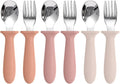 Toddler Spoons and Forks Set, 6 Pack Kids Silverware by Eascrozn