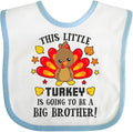 inktastic This Little Turkey Is Going To Be a Big Brother Baby Bib by Inktastic