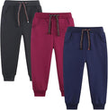 3 Pack Boy's and Girl's Fleece Pull on Jogger Sweatpant by Funnymore