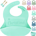 SRdrew Personalized Silicone Bibs Set Custom Engraved Name Icon Toddler Bib by SRdrew