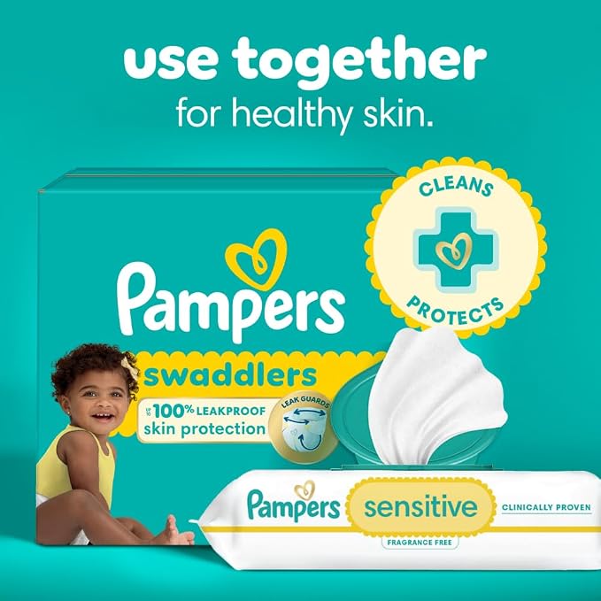 Pampers Baby Wipes, Water Based Wipe, Clinically Proven, Hypoallergenic - Image 8