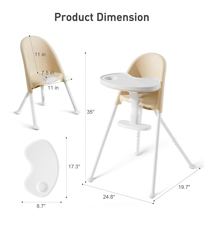 Funny Supply 3-in-1 Cute Folding High Chair, High Chairs - Image 5