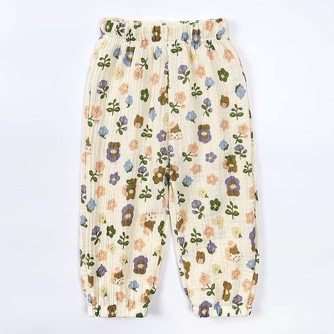 MYGBCPJS Baby Boys Girls Cotton Linen Trousers Kids Casual Ankle Pants Loose - Image 2