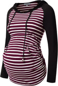 GINKANA Maternity Hoodie Long Sleeves Shirts Casual Maternity Top Pregnancy by GINKANA