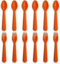 12 Pcs Kids Spoons and Forks Toddler Utensils Plastics Reusable Silverware Baby by Muulaii