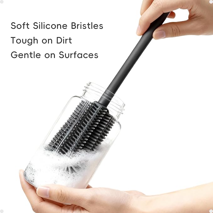 Baby Bottle Brush and Straw Cleaner Brush Set, Extra Long Double-Ended Soft - Image 4