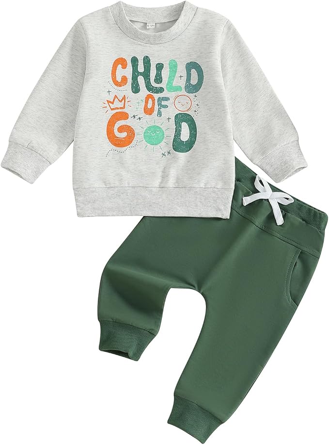 Nyapruwe Toddler Baby Boy Fall Outfit Funny Print Long Sleeve Sweatshirt by Nyapruwe