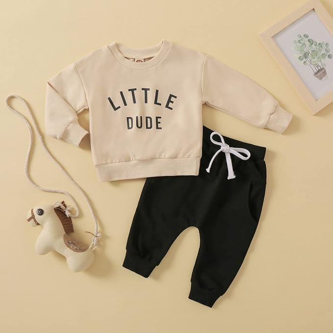 Toddler Baby Boy Clothes Solid Color Long Sleeve Crewneck Sweatshirt Top Casual - Image 3