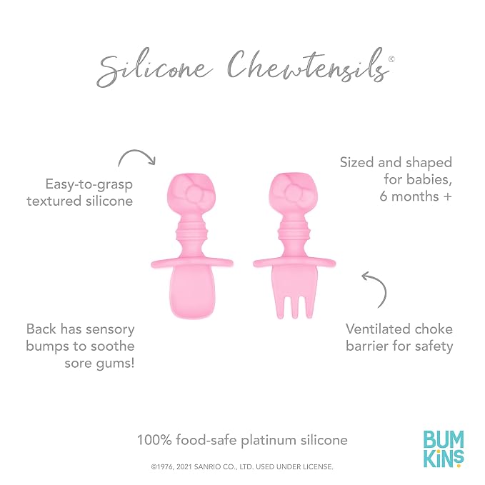 Bumkins Baby Utensils Set, Chewtensils Silicone Spoons - Image 5