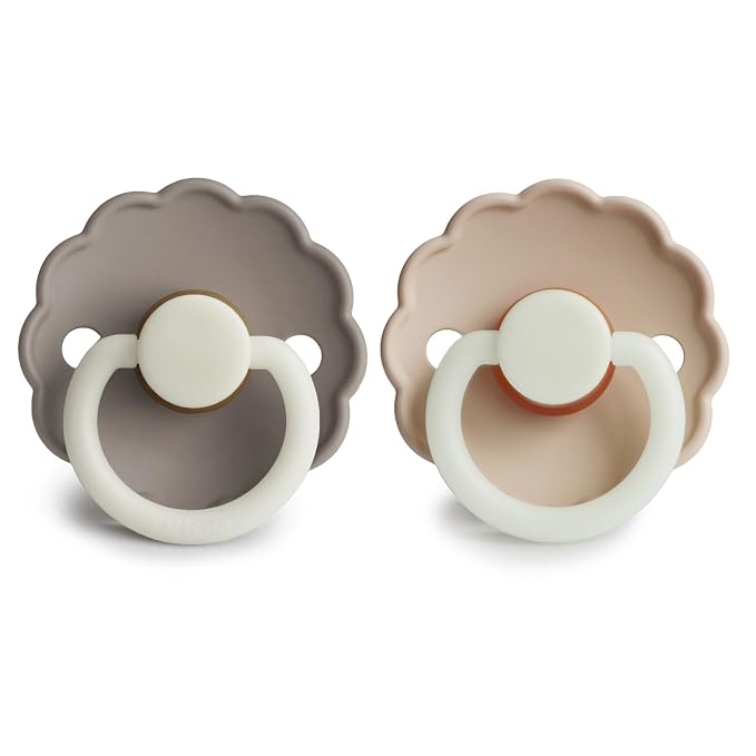 FRIGG Daisy Night Natural Rubber Baby Pacifier | Made in Denmark | BPA-Free - Image 2