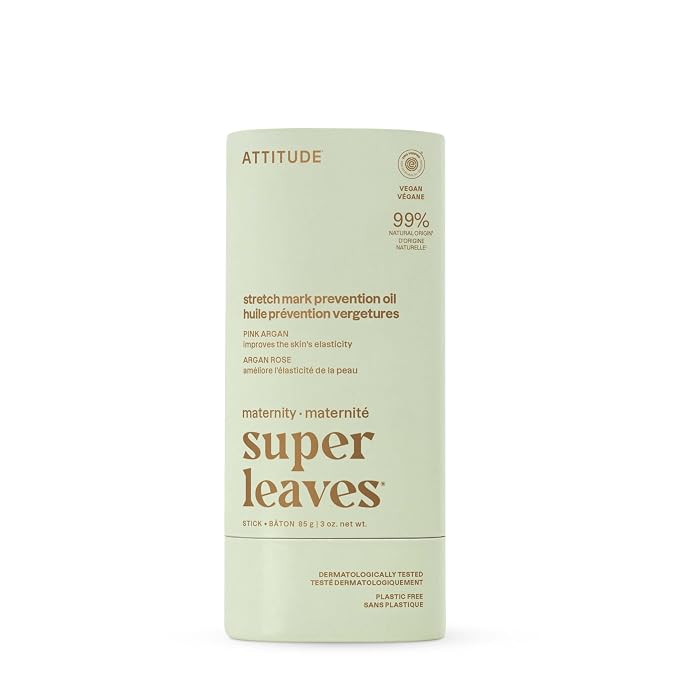 ATTITUDE Plastic-Free Pregnancy Stretch Mark Prevention Oil, EWG Verified by ATTITUDE