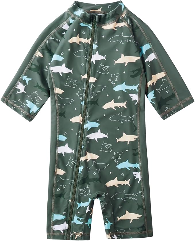 Toddler Baby Boys Swimsuit Rashguard One Piece Zipper Bathing Suit - Image 3