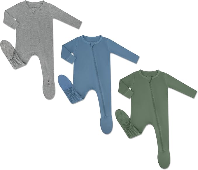 HAPIU Rayon from Bamboo Baby Footed Pajamas, 2 Way Zipper YKK, Footie by HAPIU