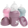 Herobility Double Anti-Colic Baby Bottles – 5 fl oz/140ml – 4-Pack – Multicolor by Herobility