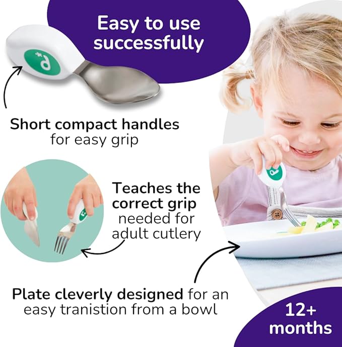 doddl Toddler Utensils, Ergonomic Fork and Spoon Set - Image 4